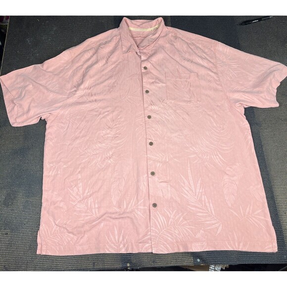 Tommy Bahama Men's‎ XXL 100% Silk Camp Shirt Peach Preppy - Picture 1 of 9